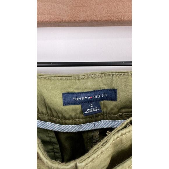 Tommy Hilfiger Womens Green Relaxed Tapered Leg Chino Pants Belted Size 12 NWT - Picture 5 of 8